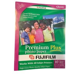 FujiFilm Premium Plus Glossy Photo Paper 8.5x11 90 Sheets 65 lb 9 packs of 10